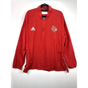 Adidas Louisville Cardinals Pullover Jacket Mens XL Red 1/4 Zip NCAA Primagreen